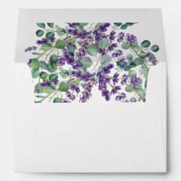 Lavender Eucalyptus Floral Elegant Wedding Envelope
