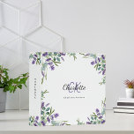 Lavender eucalyptus greenery monogram binder<br><div class="desc">A stylish white background decorated with lavender florals and eucalyptus greenery.  Personalize and your first name,  monogram letters and full name.
Spine: add your text.</div>