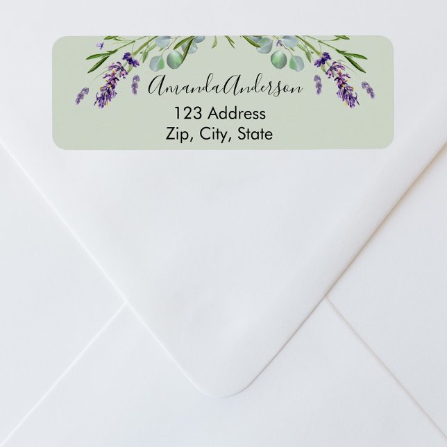 Lavender eucalyptus greenery sage return address (Creator Uploaded)