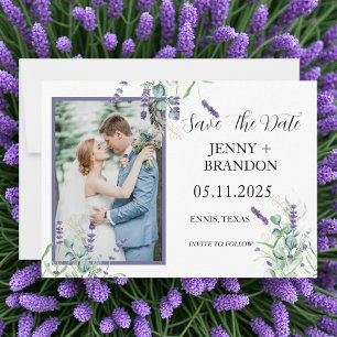 Lavender Eucalyptus Herbs Floral Photo  Save The Date