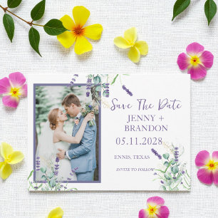 Lavender Eucalyptus Herbs Floral Photo  Save The Date