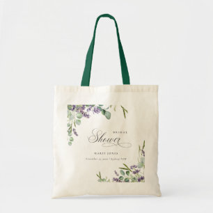 Lavender Eucalyptus Leafy Foliage Bridal Shower Tote Bag
