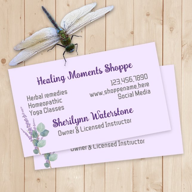 Lavender Eucalyptus Natural Healing Business Cards (Creator Uploaded)