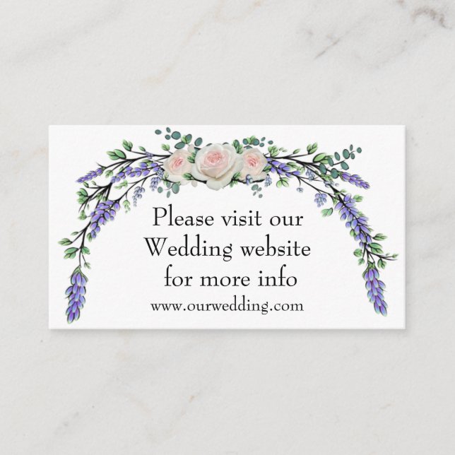 Lavender eucalyptus pink white roses   enclosure card (Front)