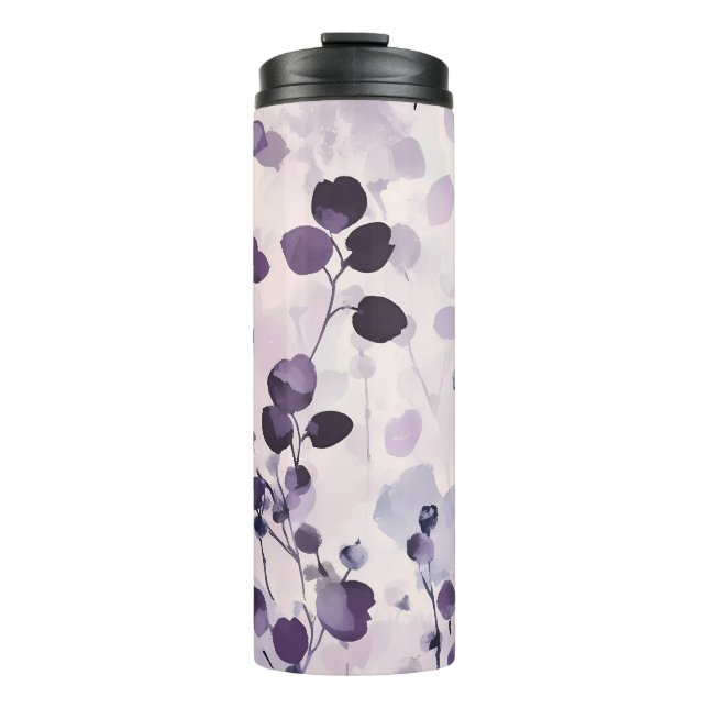 Lavender Eucalyptus Watercolor Floral  Thermal Tumbler (Front)