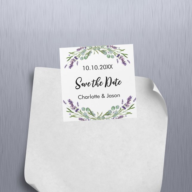 Lavender eucalyptus wedding Save the Date magnet (Creator Uploaded)