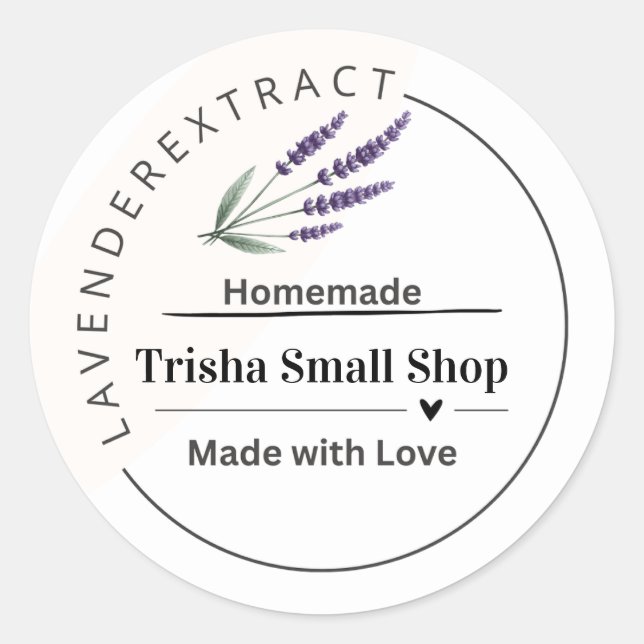Lavender Extract Label  Personalized  Business (Front)