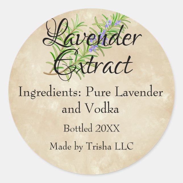 Lavender Extract Oil  Custom Label (Front)