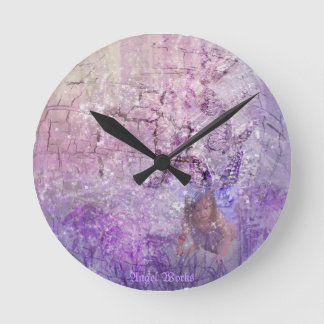Lavender Fairy Round Clock