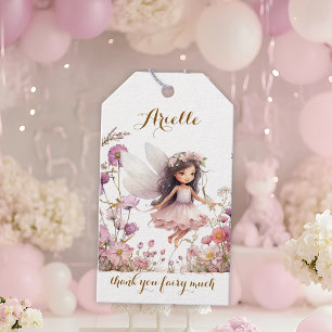 Lavender Fairy wildflower birthday thank you Gift Tags