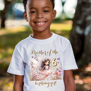 Lavender Fairy wildflower brother of birthday girl T-Shirt