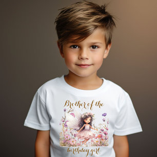 Lavender Fairy wildflower brother of birthday girl T-Shirt