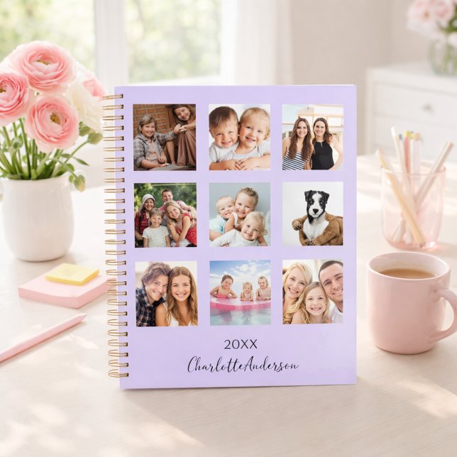 Lavender family photo collage name script 2027 planner (Creator Uploaded)
