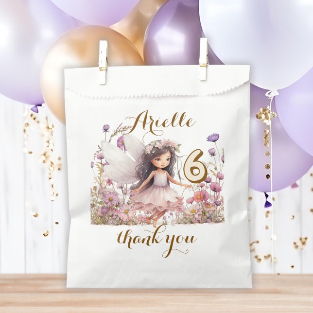 Lavender Fantasy Fairy wildflower pastel birthday Favour Bag (Creator Uploaded)