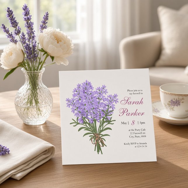 Lavender Farewell Party Square Invitation (Creator Uploaded)