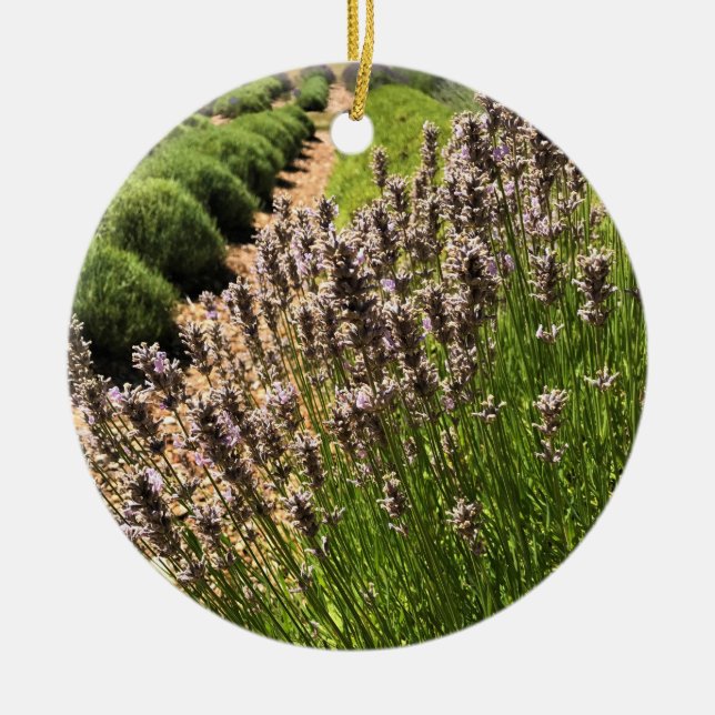 Lavender Farm Ceramic Ornament (Front)