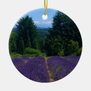Lavender Farm Ceramic Ornament
