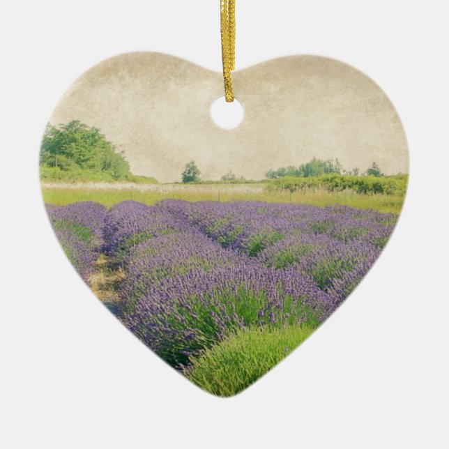 Lavender Farm - Distressed Ceramic Ornament (Front)