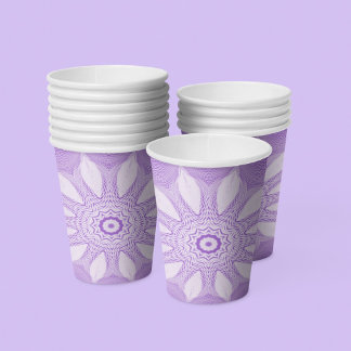 Lavender Faux Tulle Design Paper Cups
