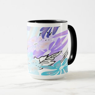 Lavender Feather Dream — Abstract Butterfly Mug
