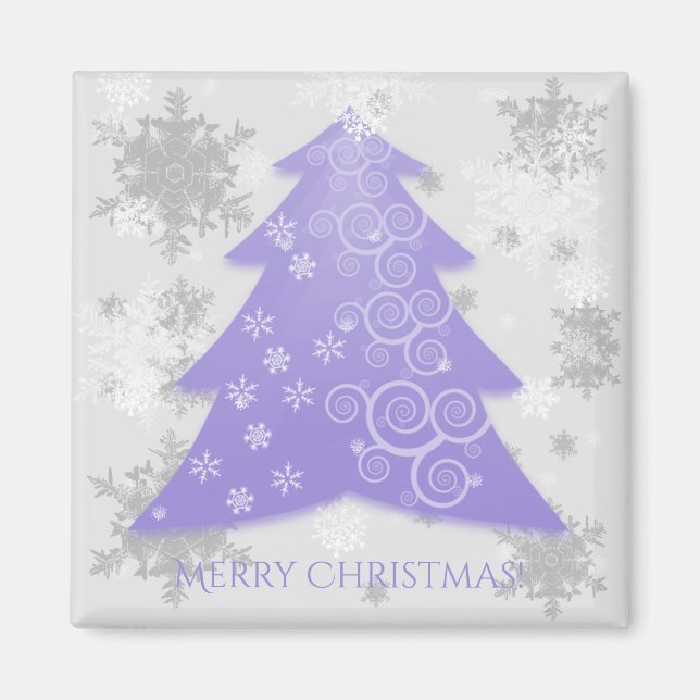 Lavender Festive Christmas Tree Magnet (Front)