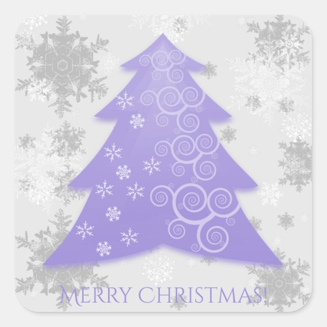 Lavender Festive Christmas Tree Sticker (Front)