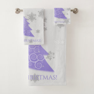 Lavender Festive Christmas Tree Towel Set