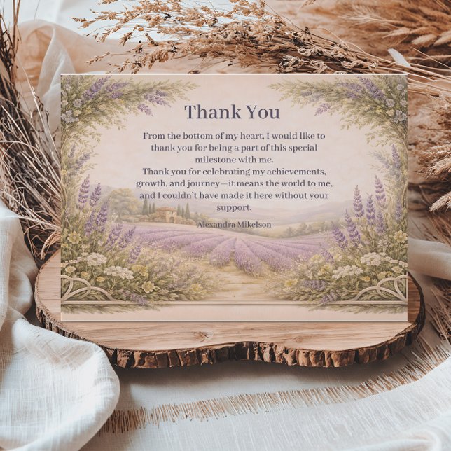 Lavender Field Garden Birthday Thank You Card (Creator Uploaded)