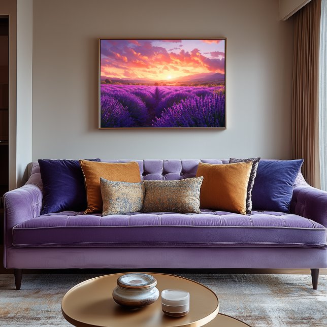 Lavender Field in Provence Canvas Print (Lavender Field Artwork)