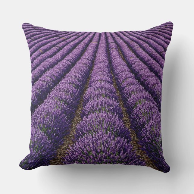 Lavender Field Mosaic Throw Pillow (Front)