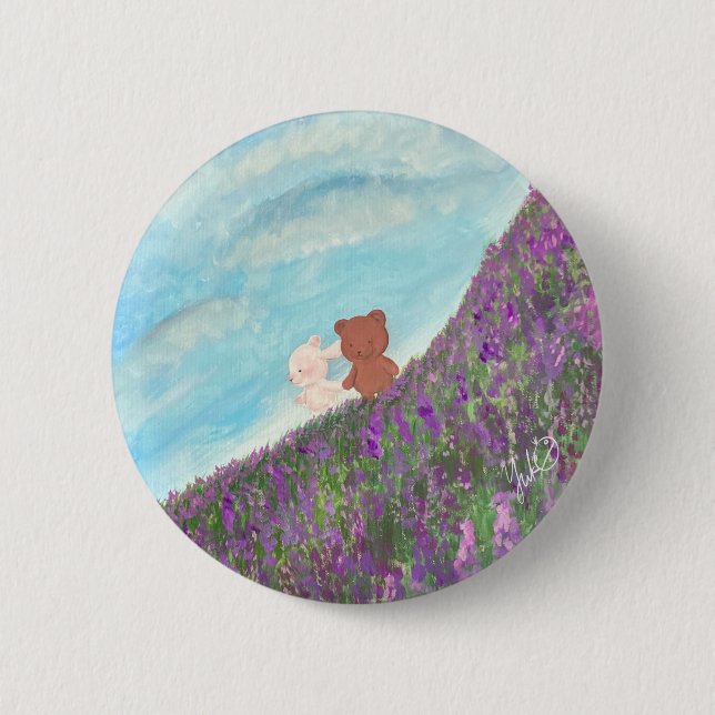 Lavender Field of Memories 2 Inch Round Button (Front)