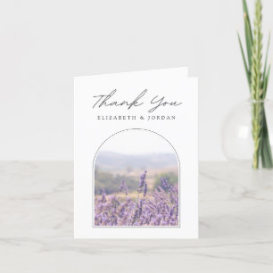 Lavender Field Photo Blank Thank You Card