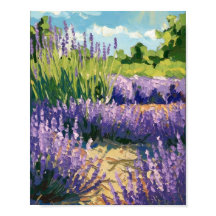 Lavender Field Poster – Soft Impressionist Floral