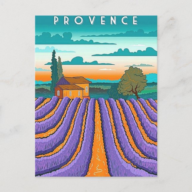 Lavender Field Provence France Postcard (Front)