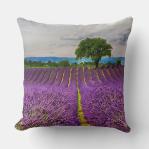Lavender Field scenic, France Throw Pillow