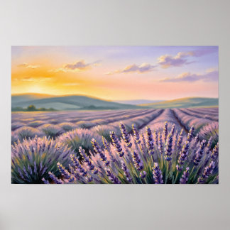 Lavender Field Sunset Fine Art Print –