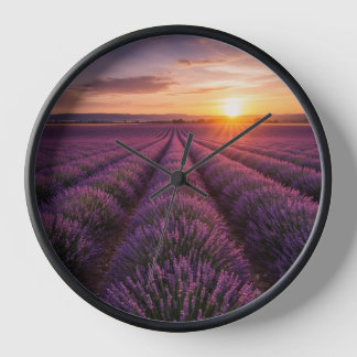 Lavender Field Wall Clock – Dreamy Nature Design