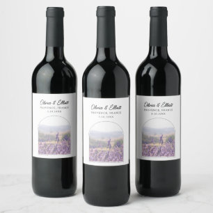 Lavender Field Wedding Favour Wine Label
