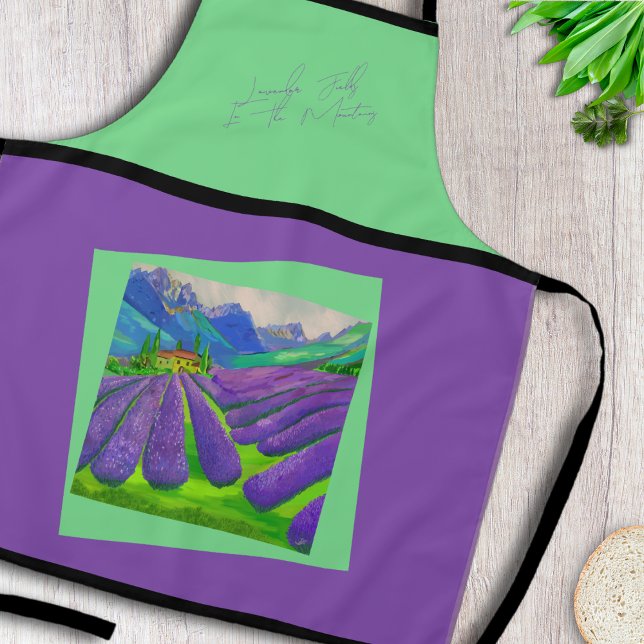 Lavender fields in the mountains - Art apron (Creator Uploaded)