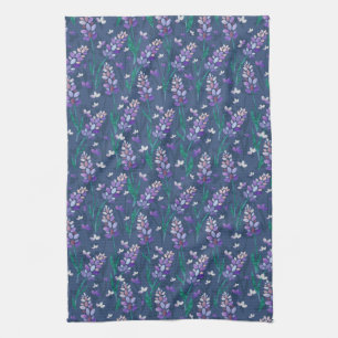 Lavender Fields Pattern in Purple Kitchen Towel