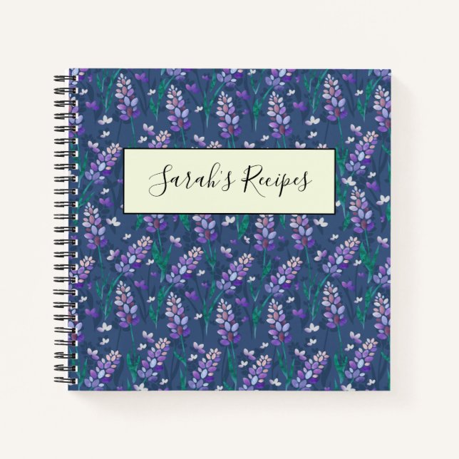 Lavender Fields Pattern in Purple Notebook (Front)