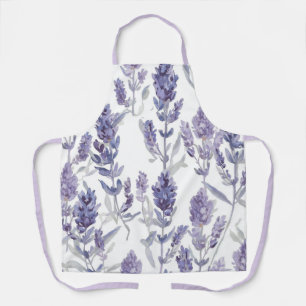 Lavender Fields   Purple Watercolor Flower Pattern Apron