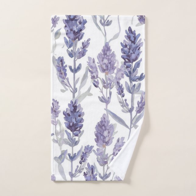 Lavender Fields | Purple Watercolor Flower Pattern Hand Towel (Hand Towel)