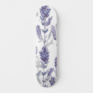 Lavender Fields   Purple Watercolor Flower Pattern Skateboard