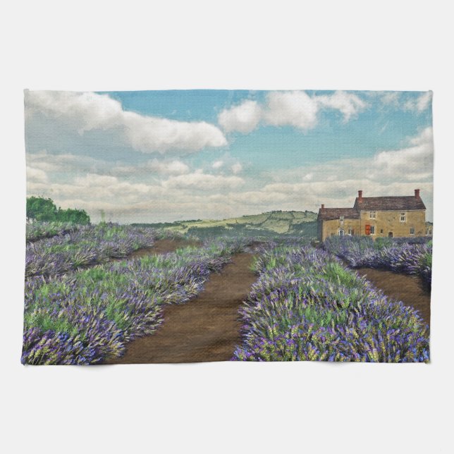 Lavender Fields Serviette de cuisine (Horizontal)