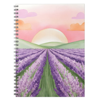 Lavender Fields Sunset Notebook
