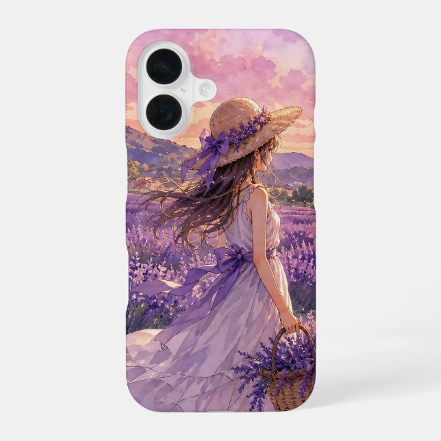 Lavender Fields Sunset Phone Case (Back)
