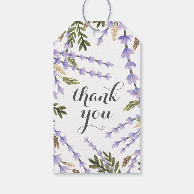 Lavender Fields Thank You Gift Tags (Back)