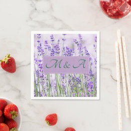 Lavender Fields Wedding Cocktail Napkins 