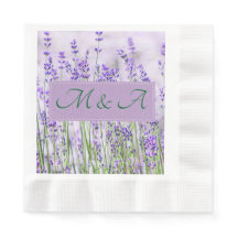 Lavender Fields Wedding Coined Lunch Napkins 